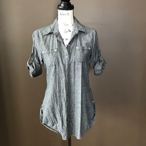 Charcoal color button down shirt